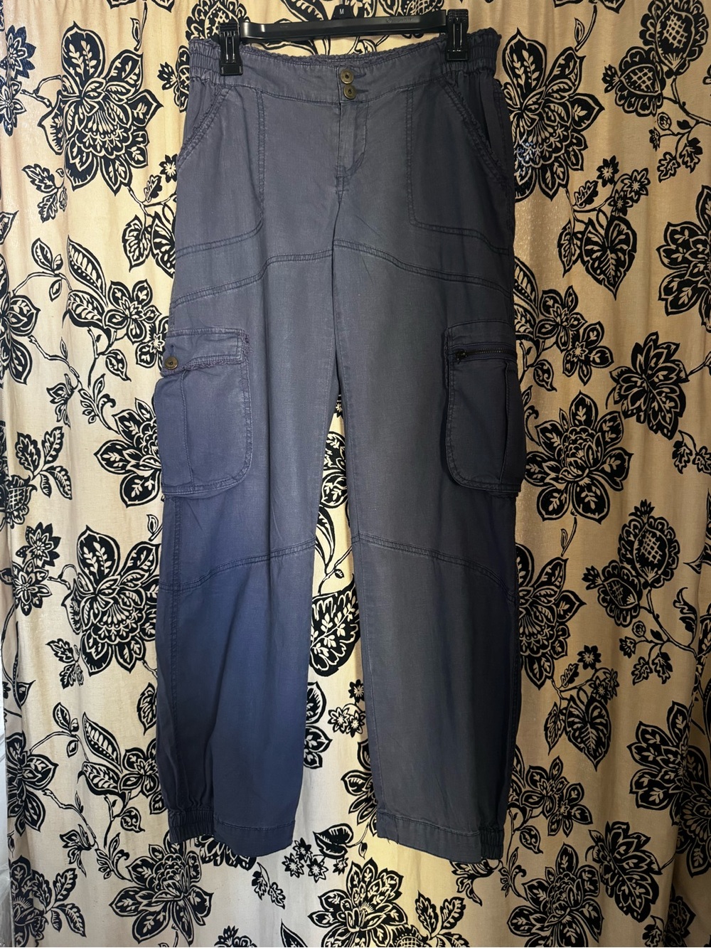 Vintage Mango Cargo Pants in Slate Blue